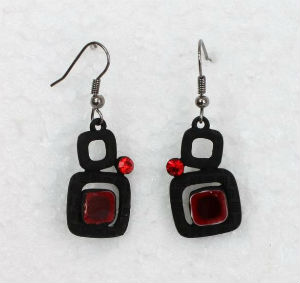 Boucle d'oreilles Vegas rouge