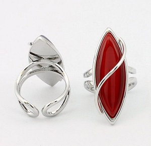 Bague Oeil de chat Merengue rouge