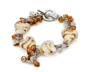 Bracelet verre de Murano Florence miel