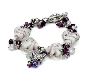 Bracelet verre de Murano Florence parme