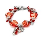 Bracelet verre de Murano Vérone rouge