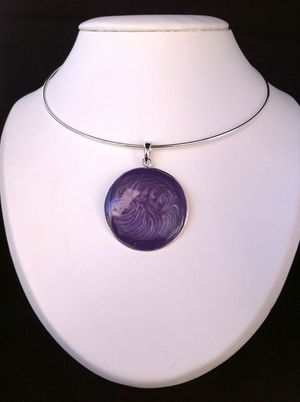 Collier en émail Lyrae parme