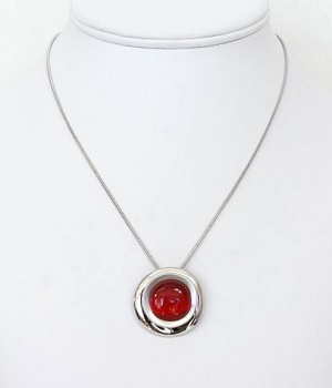 Collier Oeil de chat Flamenco rouge