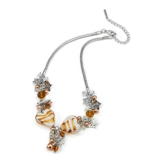 Collier verre de Murano Florence miel