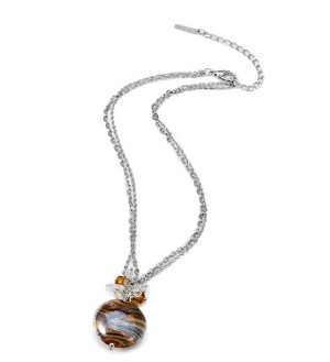 Collier verre de Murano Palerme miel