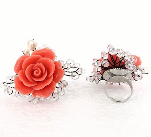 Bague Rosae saumon